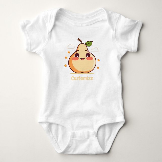 Customizable Happy Pear Baby Strampler (Vorderseite)