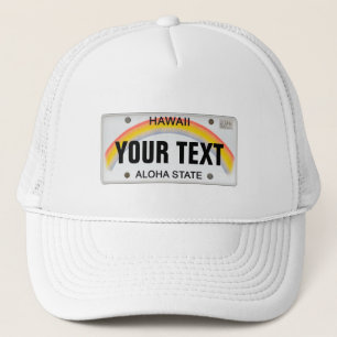 (Customizable) Hawaiian License Plate Truckerkappe