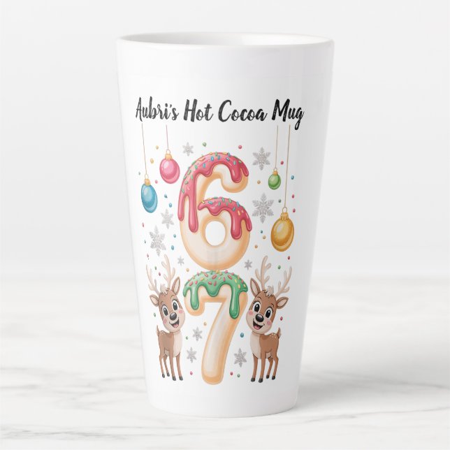 Customizable Hot Cocoa Mug – Sweet Holiday Meme  Milchtasse (Vorderseite)