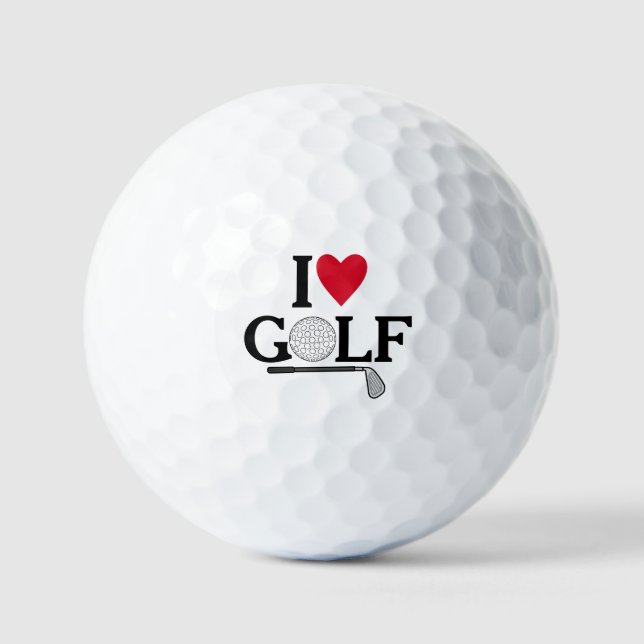 Customizable I love Golf Balls Golfball (Vorderseite)