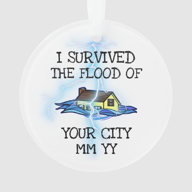 Customizable I überlebte the flood lightning bolt Ornament (Rückseite)