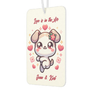 Customizable Kawaii Puppy Love Air Freshener Autolufterfrischer