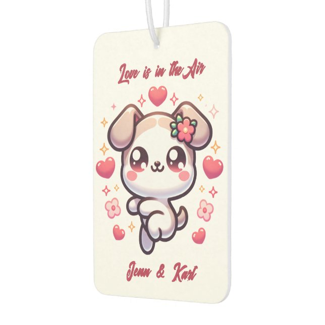 Customizable Kawaii Puppy Love Air Freshener Autolufterfrischer (Links)