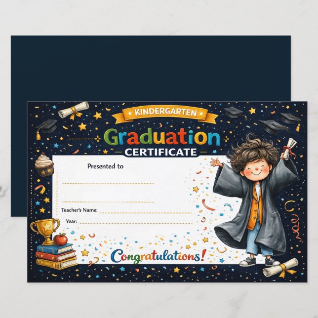Customizable Kindergarten Graduation Keepsake (Vorne/Hinten)