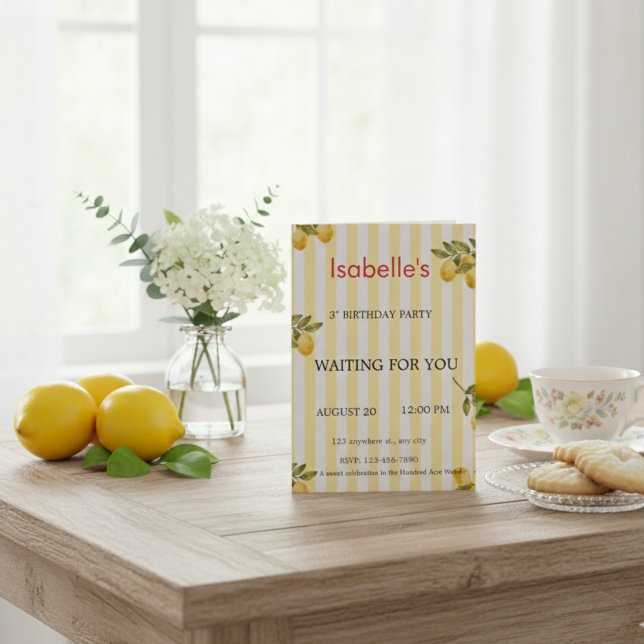 Customizable Lemonade 3rd Birthday Invitation - Is Einladung (Von Creator hochgeladen)