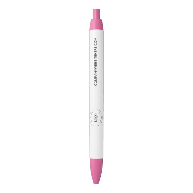 Customizable logo website simple business Pink Kugelschreiber (Vorderseite Vertikal)