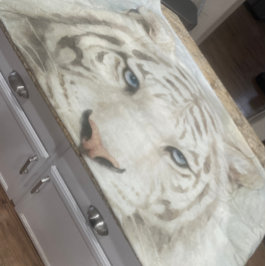 Customizable Majestic White Bengal Tiger Animal Fleecedecke