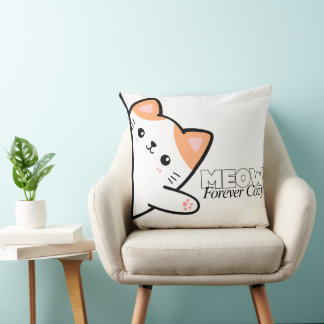 Customizable Meow Forever Cozy Cat Kissen