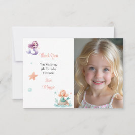 Customizable Mermaid Birthday Photo Dankeskarte