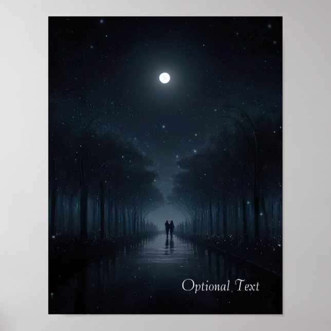 Customizable Midnight Stroll in Moonlight Poster (Vorne)