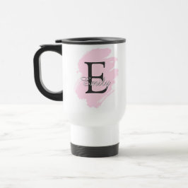 Customizable Monogram Travel Mug with Color Accent Reisebecher