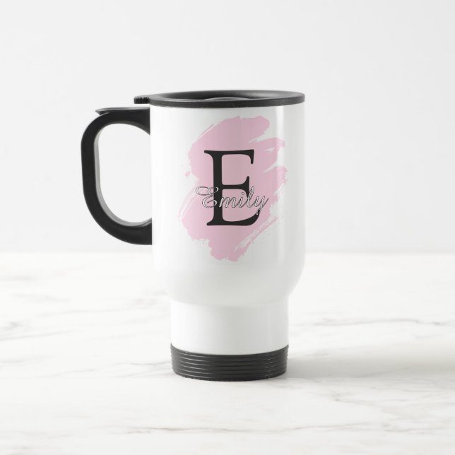 Customizable Monogram Travel Mug with Color Accent Reisebecher (Links)