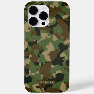 Customizable Name Camouflage Military Kaki Brown Case-Mate iPhone 14 Pro Max Hülle