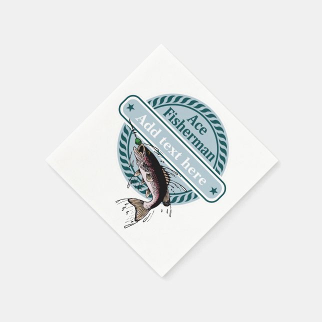 CUSTOMIZABLE (Name hinzufügen) Ace Fisherman Abzei Serviette (Ecke)