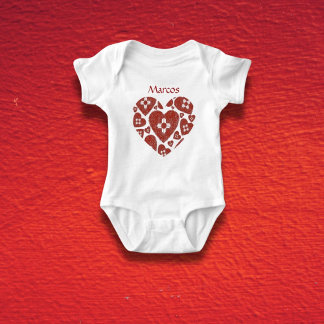 Customizable New Mexico Zia Heart Baby  Baby Strampler