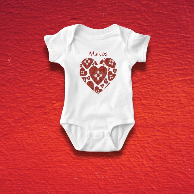 Customizable New Mexico Zia Heart Baby  Baby Strampler (Von Creator hochgeladen)