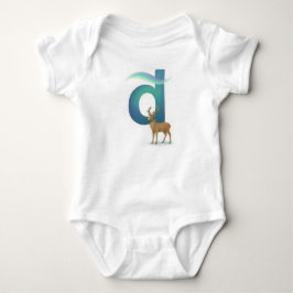Customizable Northern Lights Letter D Deer Baby Strampler