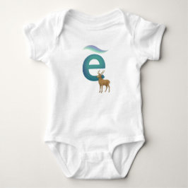 Customizable Northern Lights Letter E Elk Baby Strampler