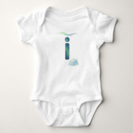 Customizable Northern Lights Letter I Iceberg Baby Strampler