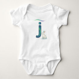 Customizable Northern Lights Letter J Jackrabbit Baby Strampler
