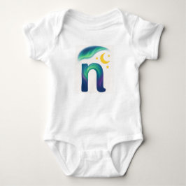 Customizable Northern Lights Letter N Night Sky Baby Strampler