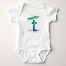 Customizable Northern Lights Letter T Tundra Baby Strampler