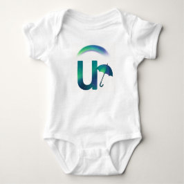 Customizable Northern Lights Letter U Umbrella Baby Strampler