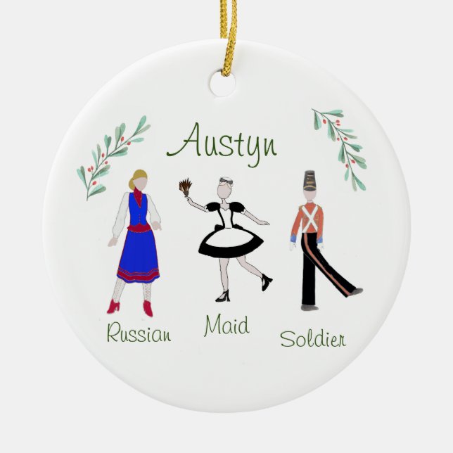 Customizable Nutcracker Soldier/Maid/Russisch Keramik Ornament (Vorne)