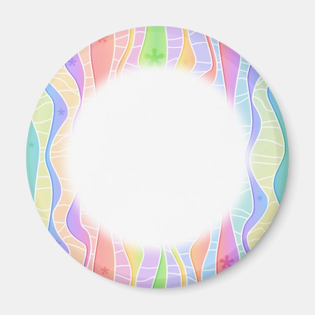 Customizable PASTEL RAINBOW STRIPES MAGNETS Magnet (Vorne)
