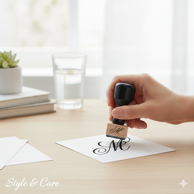 Customizable Personalized Stylish Monogram Gummistempel (Customizable Personalized Stylish Monogram Rubber Stamp)