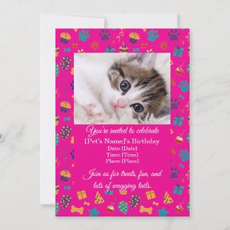 Customizable Pet Birthday Party Invitation Einladung
