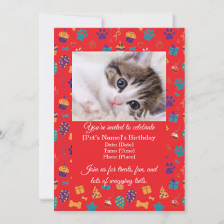 Customizable Pet Birthday Party Invitation Einladung