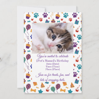 Customizable Pet Birthday Party Invitation Einladung