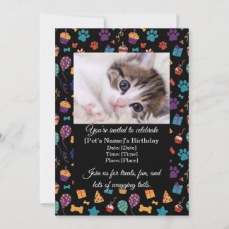 Customizable Pet Birthday Party Invitation Einladung