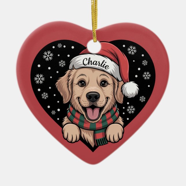Customizable Pet Name Christmas Keramik Ornament (Vorne)