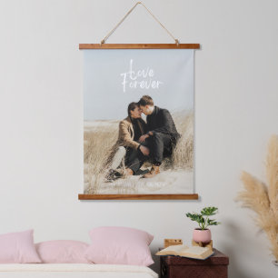 customizable Photo with Hanging Tapestry Wandteppich Mit Holzrahmen