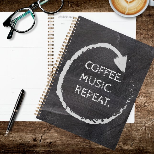 Customizable Phrase Coffee. Music. Repeat. Planer (Von Creator hochgeladen)