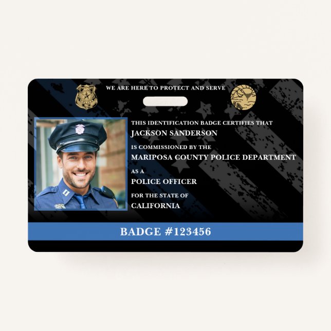 Customizable Police Officer Law Enforcement ID Ausweis (Vorderseite)