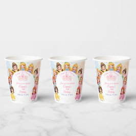 Customizable Princess Girl Birthday Paper Cup Pappbecher
