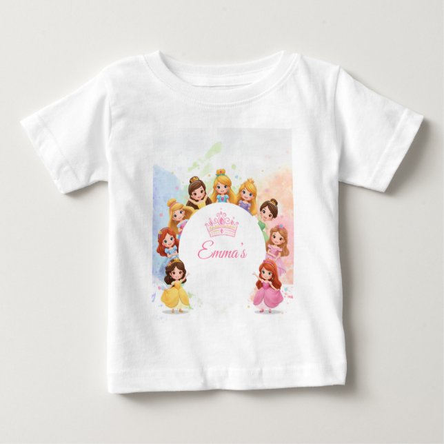 Customizable Princess Girl Birthday T-Shirt (Vorderseite)