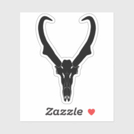 Customizable Pronghorn Skull Aufkleber
