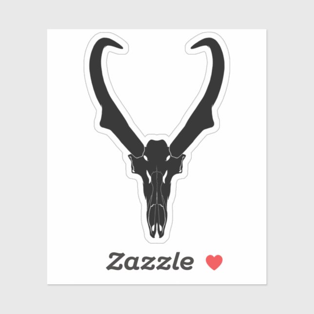 Customizable Pronghorn Skull Aufkleber (Blatt)