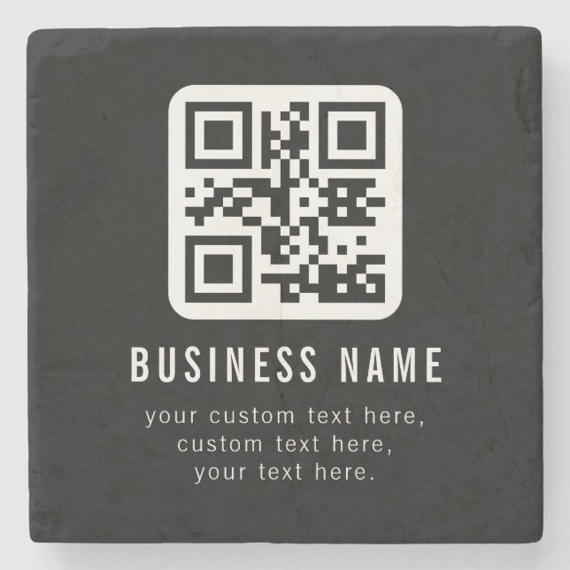 Customizable QR Code & Editable Text Design Steinuntersetzer (Vorderseite)