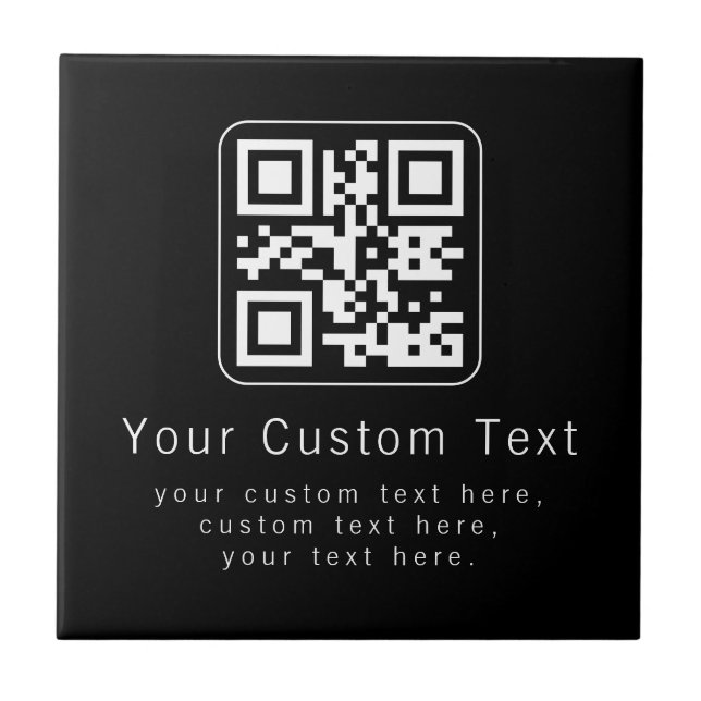 Customizable QR Code & Editable Text Template Fliese (Vorderseite)