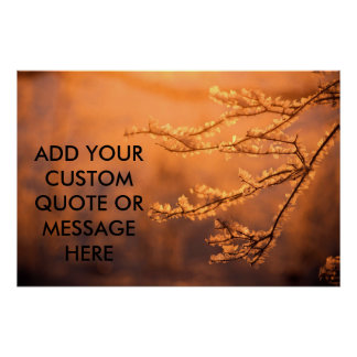Customizable Quote Frost Flakes Morning Sunrise Poster