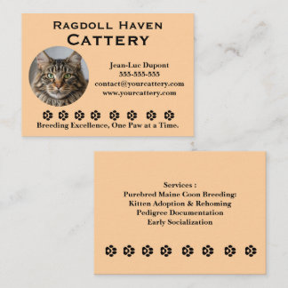 Customizable Ragdoll Cattery Business Card Visitenkarte