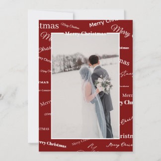 Customizable Red and White Christmas Card Feiertagskarte