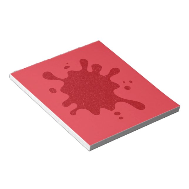 Customizable Red Ink Splash Notepad Notizblock (angewinkelt)