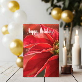Customizable Red Poinsettia Holiday Karte