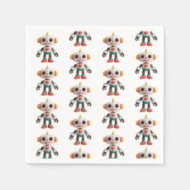 Customizable Robot Kids Serviette